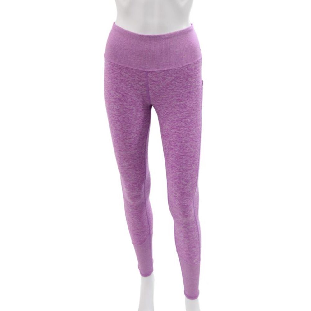 Alo Women Ankle Leggings Purple Flecked Polyester Athleisure Size S
